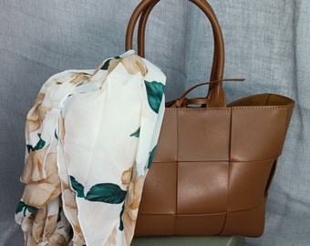 Luxury Women's Leather Tote  Handbag