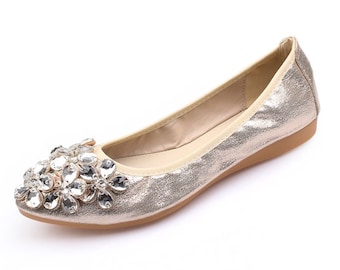 Ballet Pumps Foldable Shoes - Bridal wear/ bridesmaids / Party flats/ Ballet shoes/ evening wear/ Ballet flats/ foldable flats