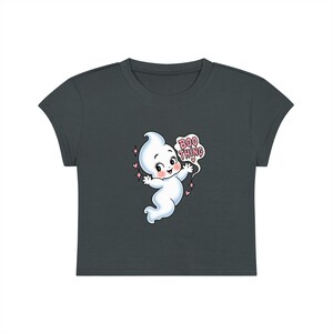 Camiseta con estampado de fantasmas, top espeluznante de Halloween, camiseta corta (impresión DTG) Dark Gray