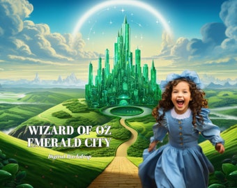 Wizard of Oz Digital Backdrop Yellow Brick Road to Emerald City Digital Background for Fairy Tale Composite Images Adventures of Dorothy