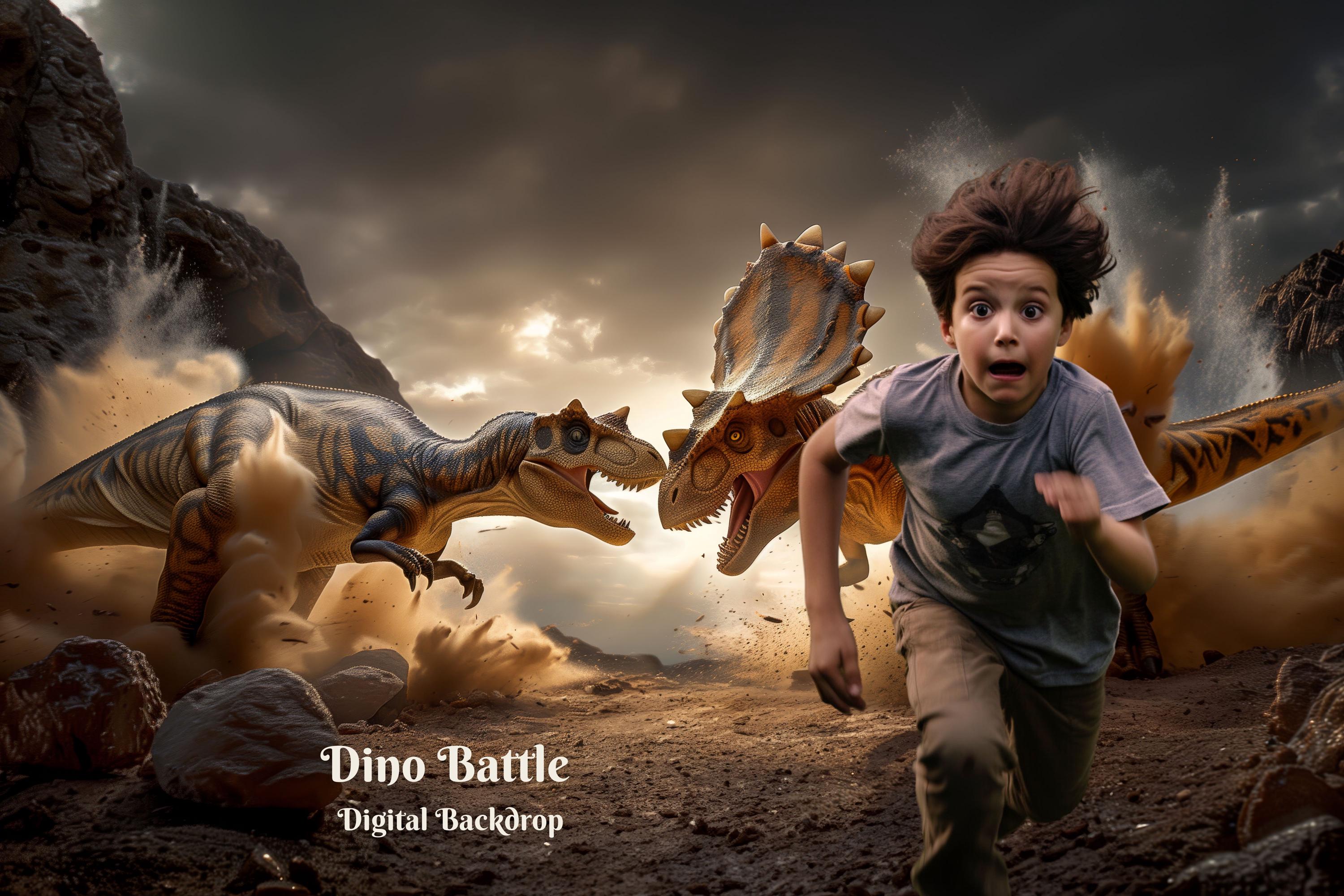 DINO BATTERピクチャーフレーム Dino Battle Digital Backdrop T-rex Dinosaur Digital Background for