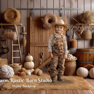 Warm Rustic Barn Studio Digital Backdrop Hay Barn Background Stable ...