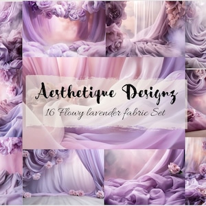 16 Lavender Flowy Fabric Digital Photo Backdrop  Maternity Digital Backdrop Photoshop Overlays Dreamy Background Purple Backdrop Digital