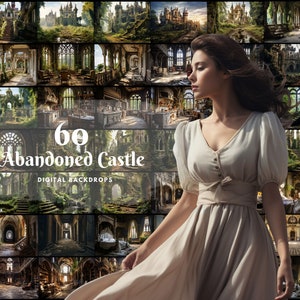 60 Abandoned Castle Digital Backdrops Urban Decay Photography Backgrounds for Composite Images Eerie Forsaken Palace Digital Background