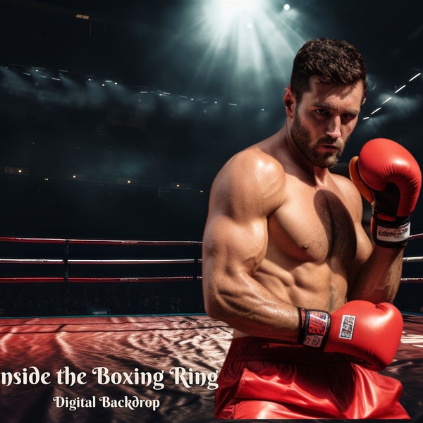 Inside the Boxing Ring Digital Backdrop for Professional Boxers Composite Images Fist Fight Digital Background for Creative Battle Arena