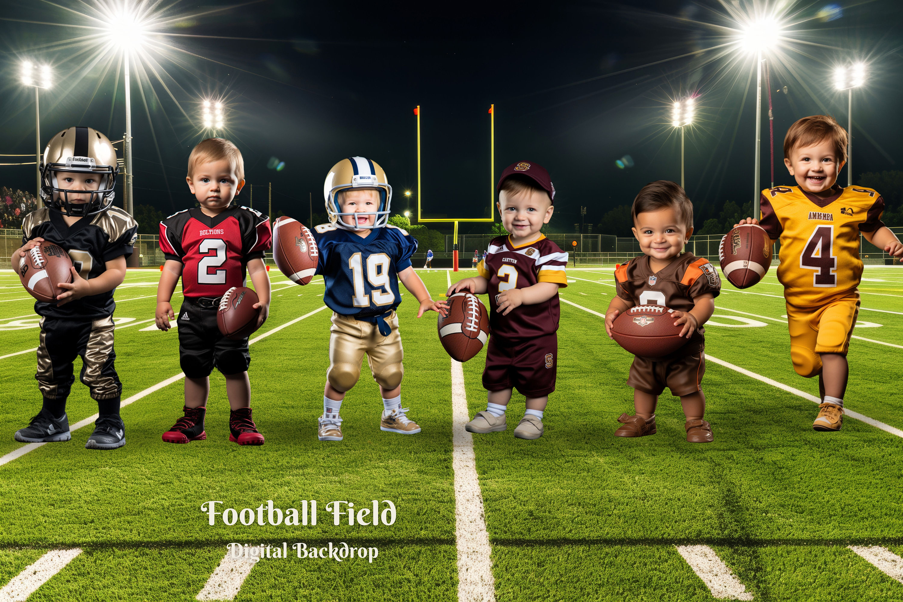 Football Field Digital Backdrop for Professional Football Player ...