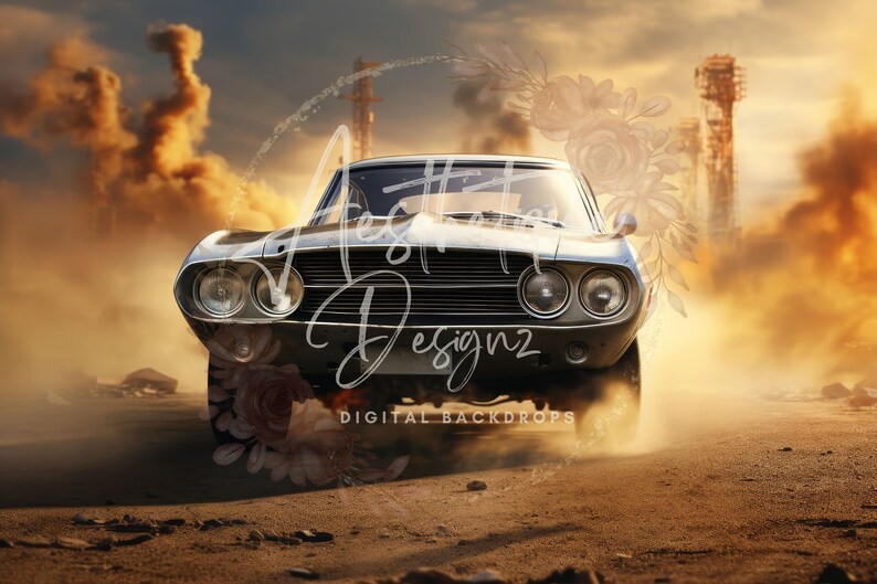 Photo Backdrops Auto Frame Fast Car Cinematic Digital Backdrop Timeless Vintage Car Photography ...