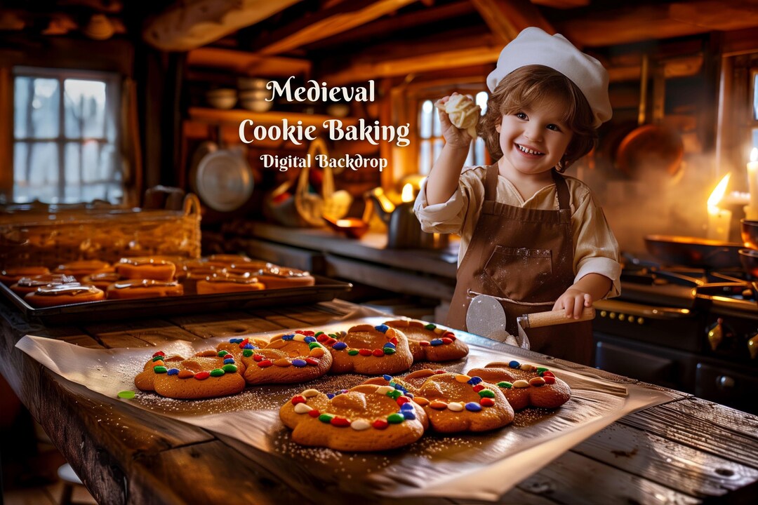 Medieval Cookie Baking Digital Backdrop Modern Bakery Photography ...