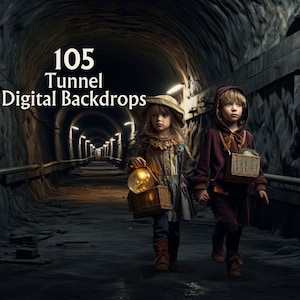 105 Tunnel Digital Backdrops Underground Passage Photography Backgrounds for Composite Images, Dark Tunnels Stock Images