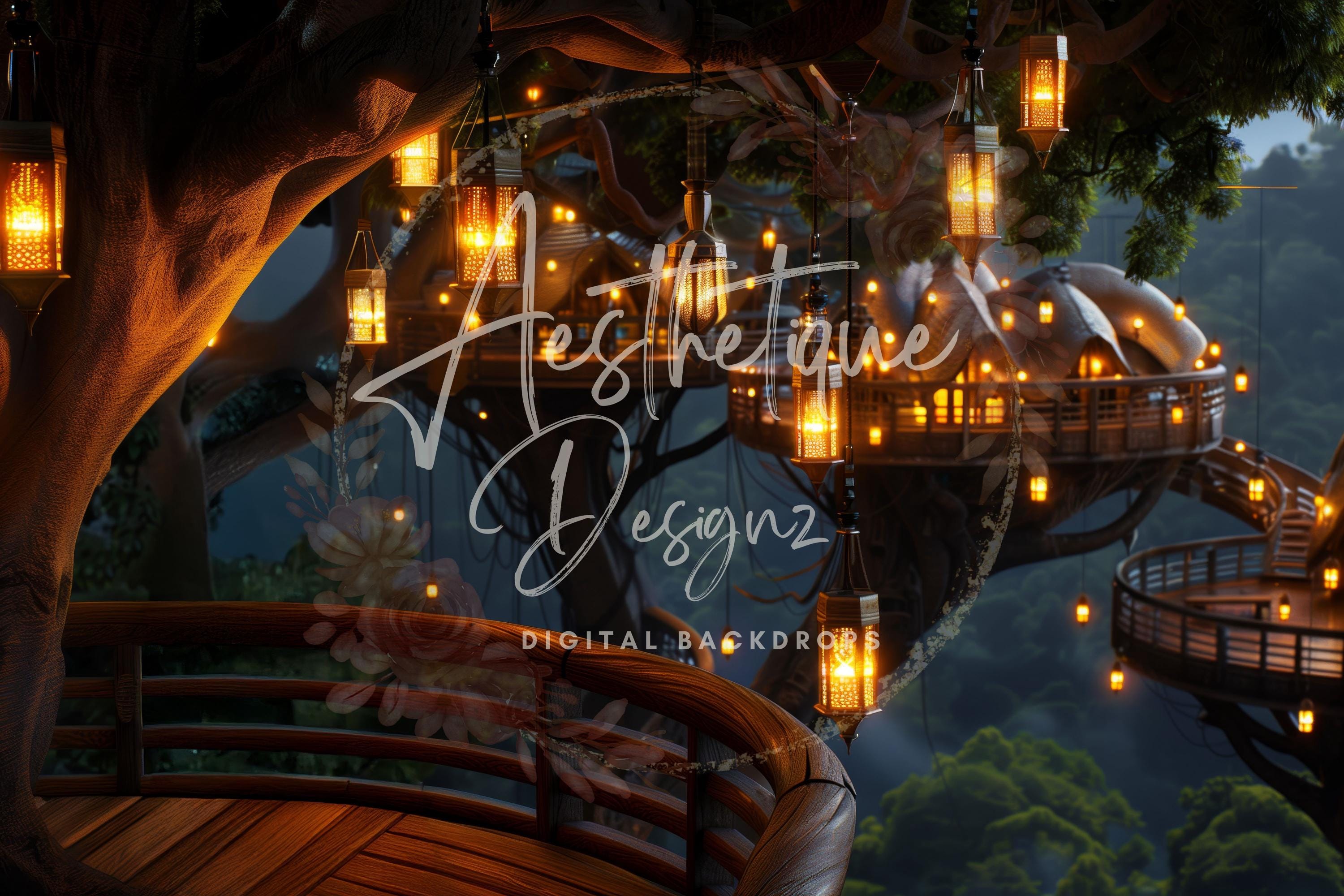 Elf City Balcony Digital Backdrop for Forest Tree Tribes Composite ...