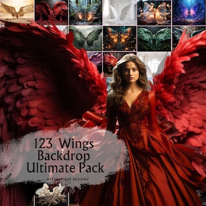 123 mehrfarbige Flügel Digitaler Hintergrund Giga Pack Fantasie Flügel Fotografie Hintergründe für Photoshop Overlays und zusammengesetzte Bilder