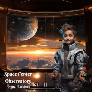 Space Center Observatory Digital Backdrop for Spaceship Composite Images for Space Travel Creative Background Alien World Composite Overlay