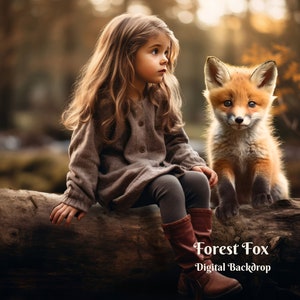 Forest Fox Digital Backdrop Cute Fox Digital Background Animal Lover Forest Fox Digital Backdrop Cute Fox Digital Background Animal Lover