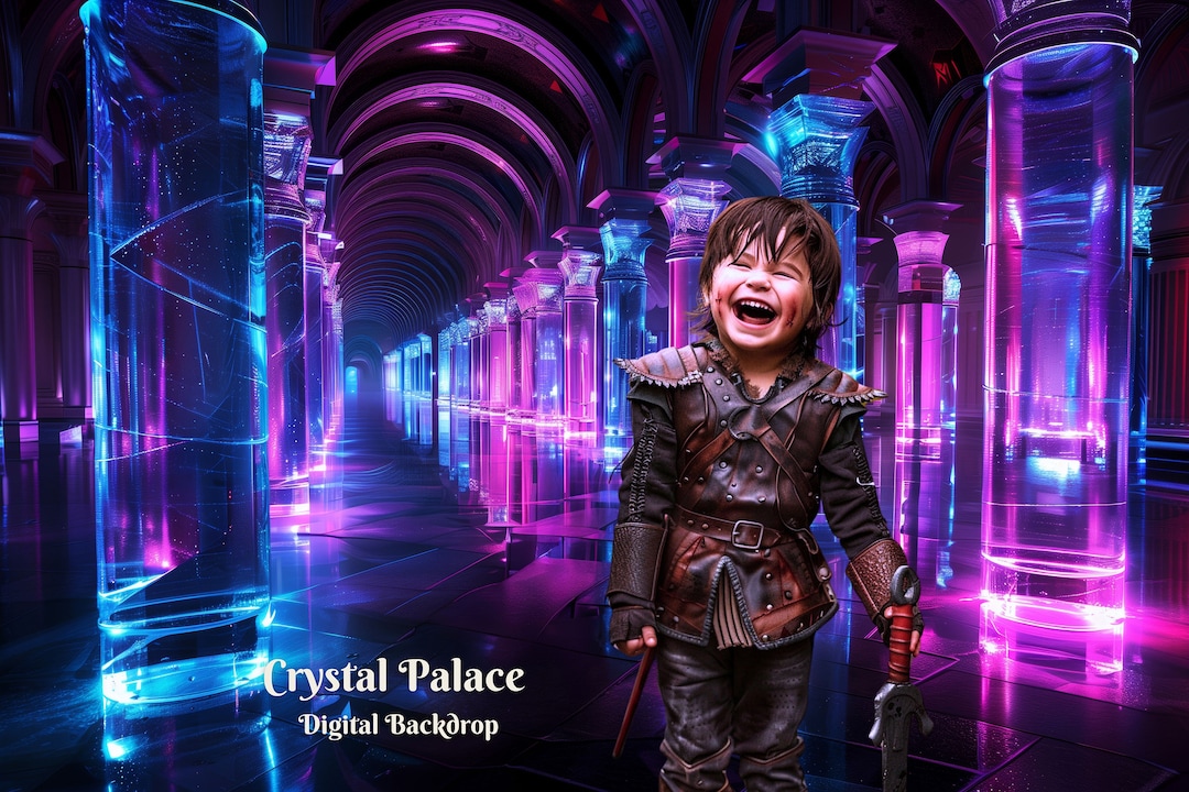Crystal Palace Backdrop Game Dungeon Hall Digital Background for Boss ...