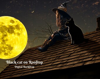 Halloween-Duschvorhang – Schwarze Katze, Totbaum, Vollmond, 178x178 Cm, Polyester, Gruselig