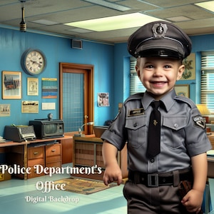 Pano de fundo digital do escritório do departamento de polícia Fundo de foto do escritório do xerife Policial Photoshop Overlay Fundos de fotos compostos