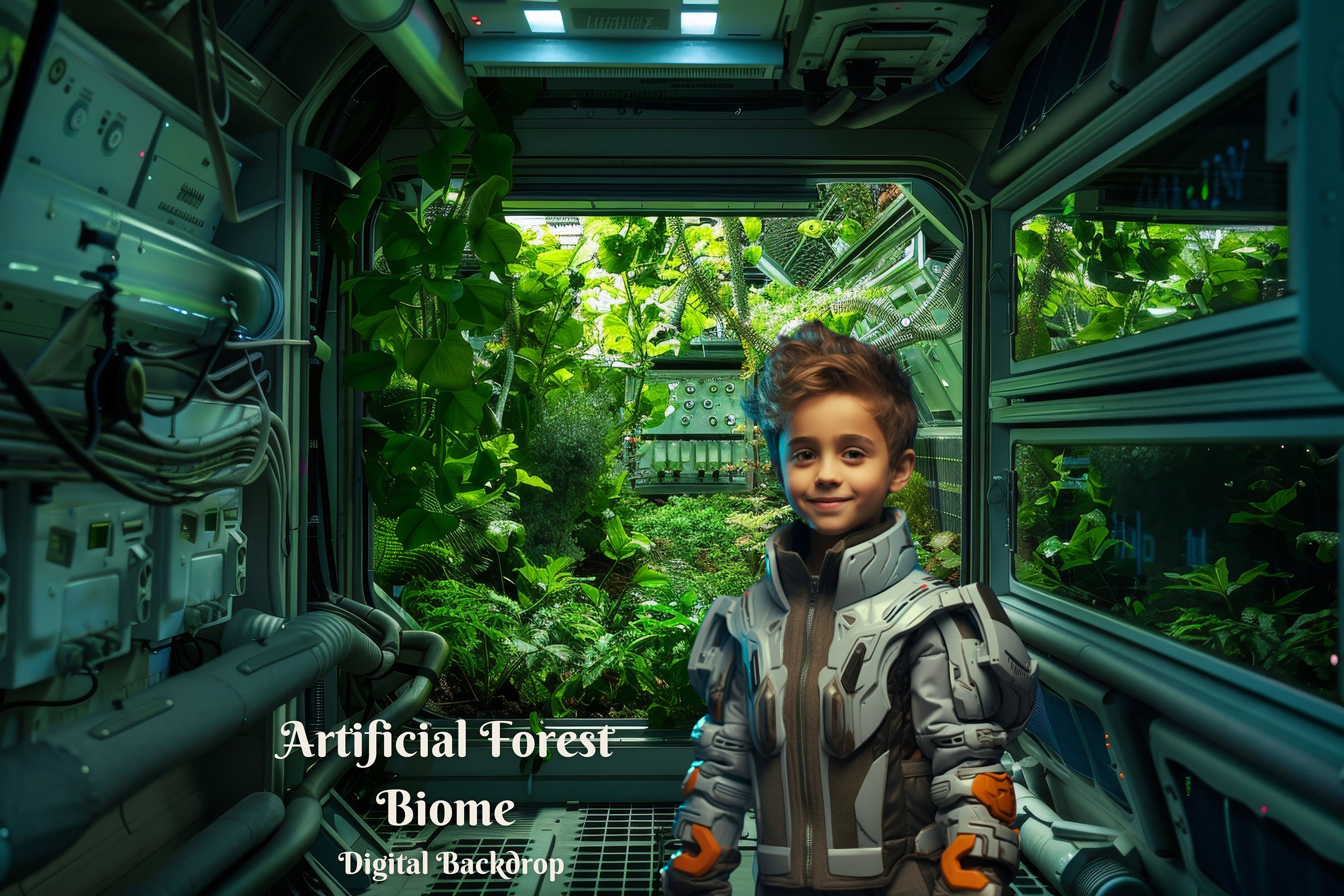 Artificial Forest Biome Digital Backdrop for Advanced Future Spacecraft ...