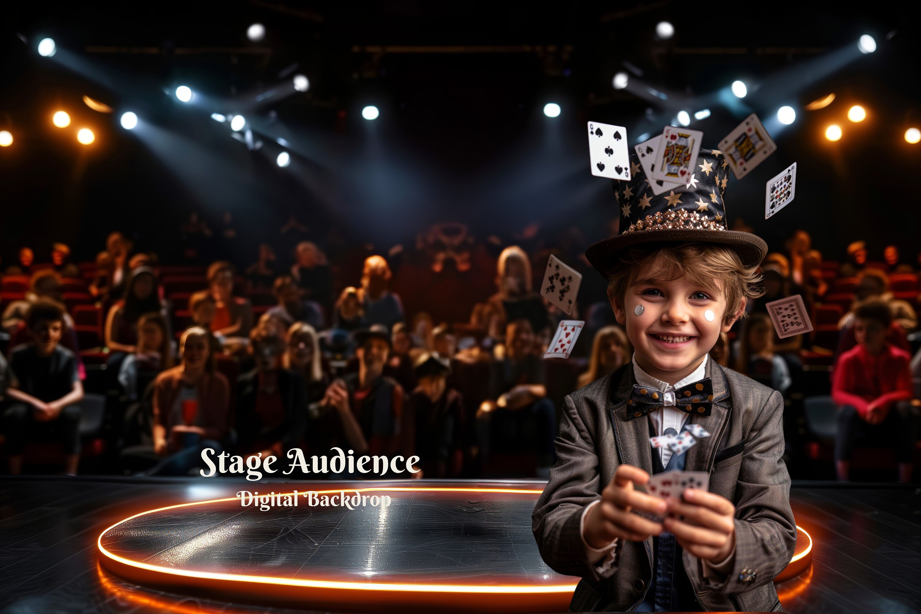 Stage With Audience Digital Backdrop Magician's Platform Photography ...