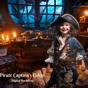 Cabina del capitán pirata Fondo digital Mapa del tesoro pirata Fondo digital para imagen compuesta de fantasía Cazador de tesoros Superposición de Photoshop