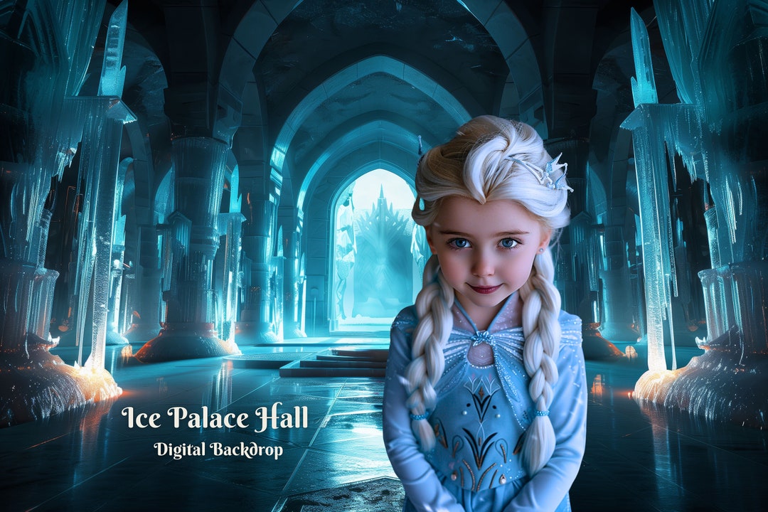 Ice Palace Hall Digital Backdrop Magical Winter Digital Background ...