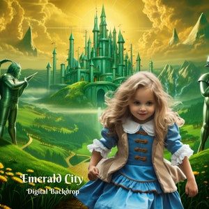 Emerald City Digital Backdrop Yellow Brick Road Digital Background for Wizard of Oz Composite Images Adventures of Dorothy Creative Backdrop