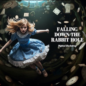 Falling Down the Rabbit Hole Digital Backdrop Fairy Tale Photography Background Alice in Wonderland Digital Background for Fantasy Composite