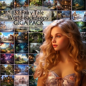 132 Fairy Tale World Digital Backdrops GIGA PACK Fantasy Photography Backgrounds for Photoshop Overlays and Composite Image Backgrounds