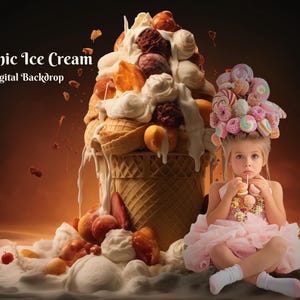 Volcanic Ice Cream Digital Backdrop Candyland Background Big Dessert Photoshop Overlay Sweet Tooth Photo Background Ice Cream Lovers Images