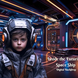 Inside the Futuristic Space Ship Digital Backdrop for Advanced Future Technology Composite Images for Space Travel Creative Digital Overlay