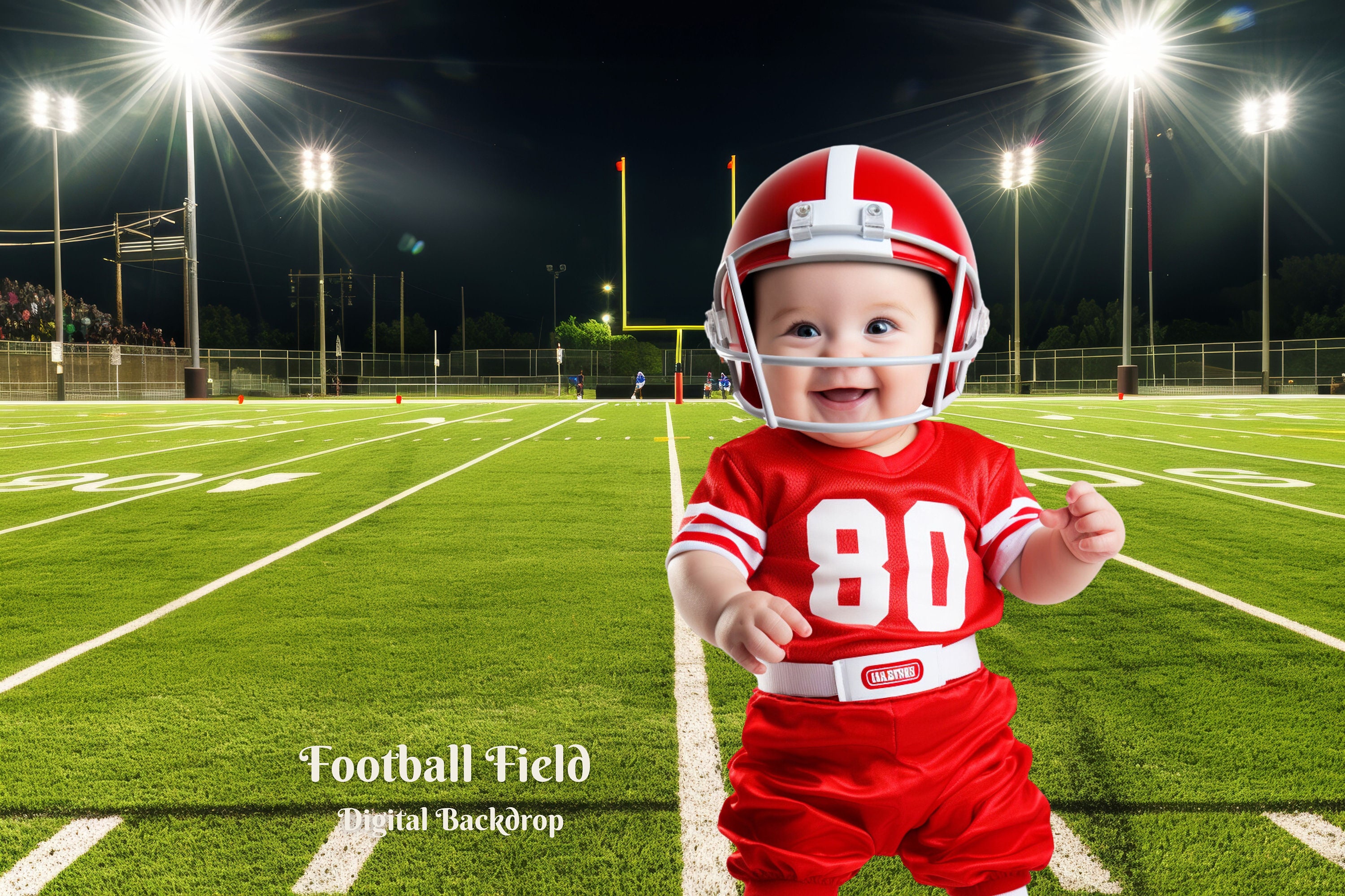 Football Field Digital Backdrop for Professional Football Player ...