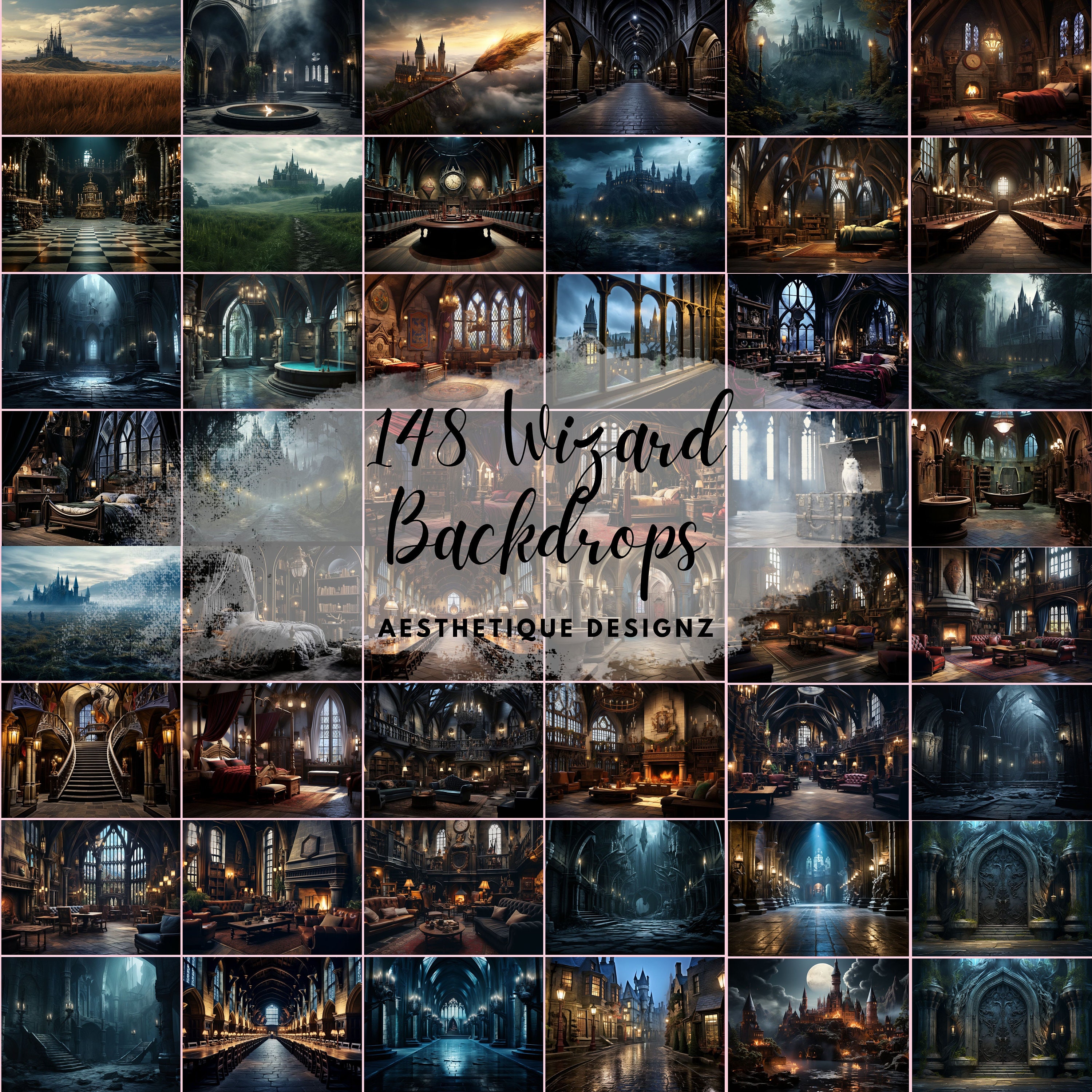 148 Wizardry School Digital Backdrop Magical Wizard Photography ...