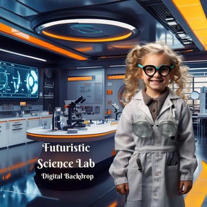 Futuristisches Wissenschaftslabor Digitaler Hintergrund für Sci-Fi-Wissenschaftslabor zusammengesetzte Bilder für Forschungseinrichtung Digitaler Hintergrund für Kinder