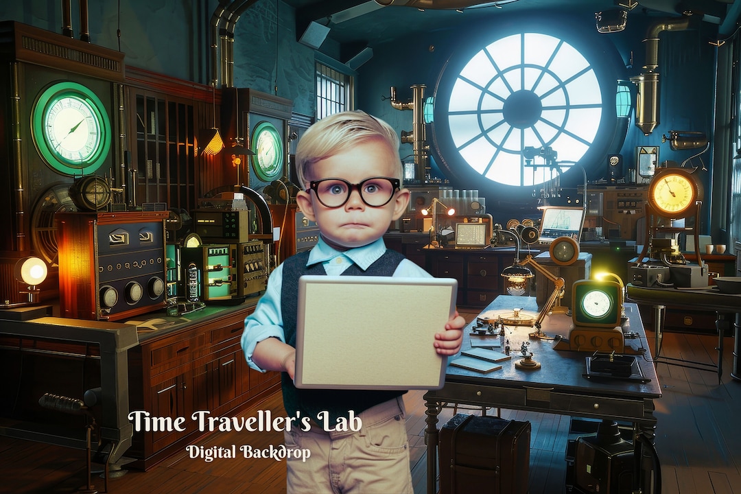 Time Machine Back Drop Time Traveler's Lab Digital Backdrop Mad Scientist's Lab Photo ...