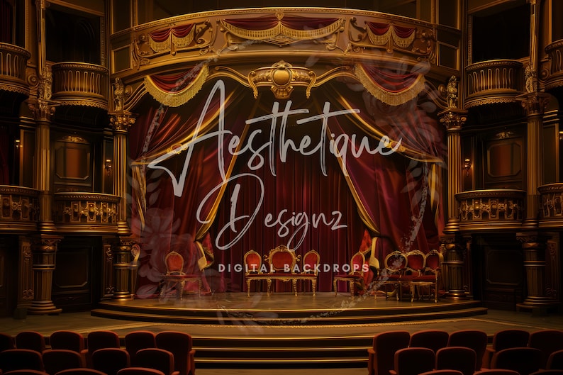 Red Curtain Classical Stage Digital Backdrop Classical Performance ...