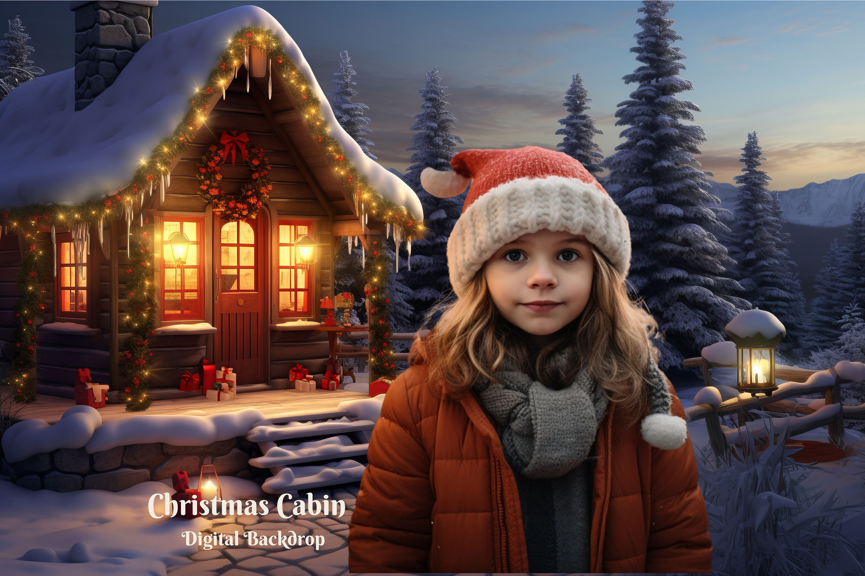 15x8ft Snowy Christmas Winter Backdrop Snow Town Scene Christmas