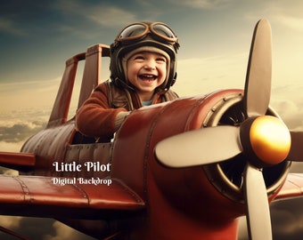 Little Pilot Digital Backdrop Airplane Pilot Photography Background  for Creative Composite Images  Future Aviator Digital Background