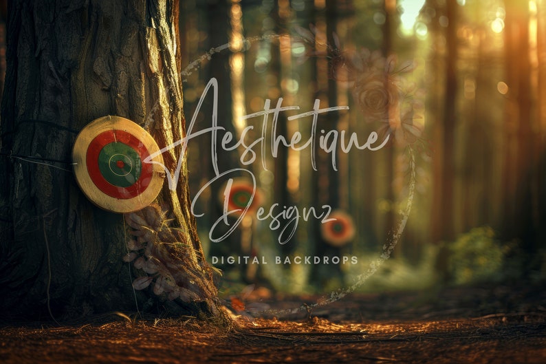 Forest Target Practice Digital Backdrop Robin Hood Digital Background ...