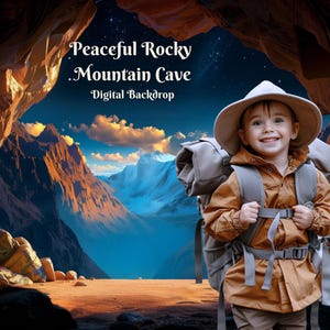 Friedliche felsige Berghöhle digitale Kulisse für Berghöhle Eingang Bilder Rocky Höhle digitalen Hintergrund Höhle Spelunking kreative Bild