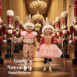 Giant Nutcrackers Digital Backdrop Lifesize Nutcrackers Digital Background Red Christmas Soldiers  Digital Backdrop Fantasy Castle Backdrop