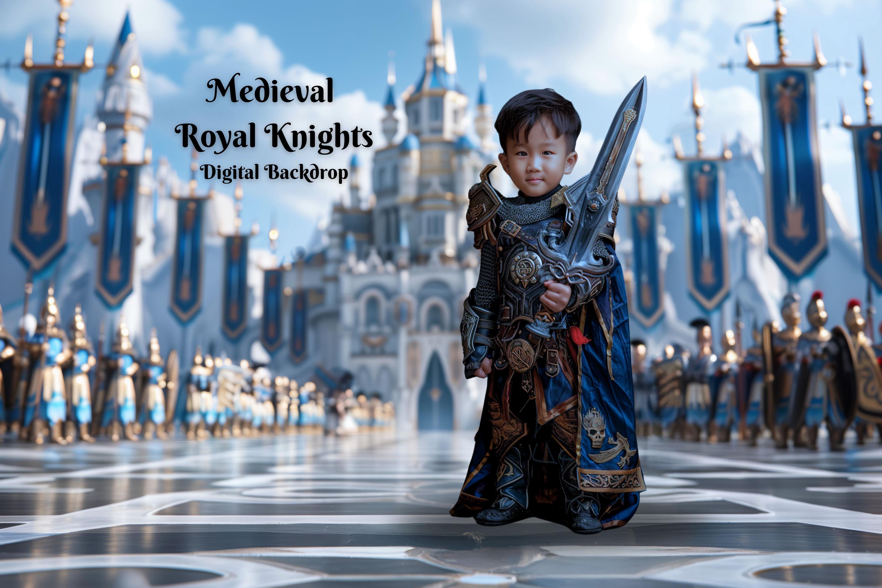 Medieval Royal Knights Digital Backdrop Knights Banner Digital ...