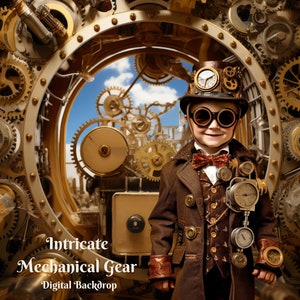 Intricate Mechanical Gear  Digital Backdrop Classic Steampunk Background for Clock Maker&#39;s Composite Images for Clockworks Creative Photo