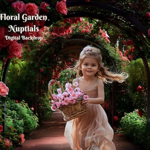 Floral Garden Nuptials Digital Backdrop Gothic Garden Digital Background for Composite Images Botanical Garden Photo Background for Weddings