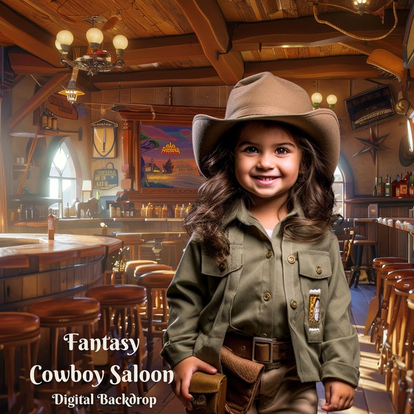 Fantasy Cowboy Saloon Digital Backdrop Cowboy's Bar Digital Background Old West Saloon Background for Wild West Cowboy Creative Images