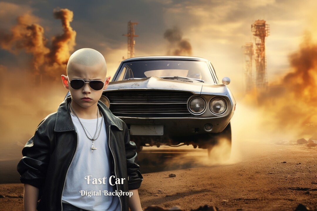Cinematic Backdrop Racing Fast Car Cinematic Digital Backdrop Timeless Vintage Car Photography ...