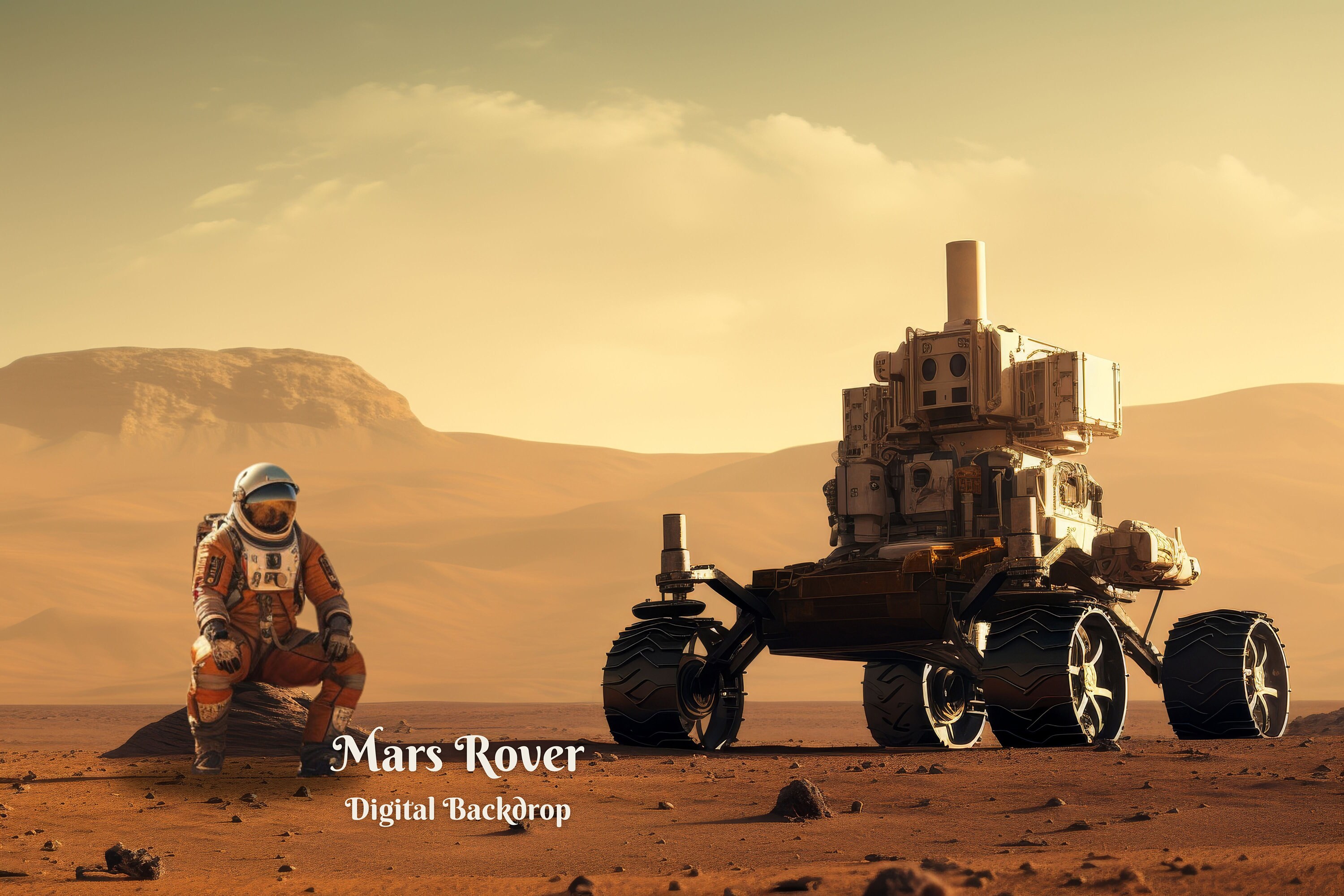Interplanetary Rover Mars Rover Digital Backdrop Interplanetary Travel Digital Background ...