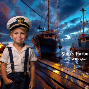 Ship's Harbor  Digital Backdrop Mystery Ghost Ship Digital Background for Eerie Ship Port Composite Images Scary Ghost Pirates Images
