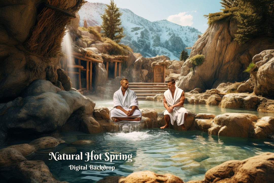 Computer Background Hot Spring Natural Hot Spring Digital Backdrop River Stream Photo Background Rocky ...