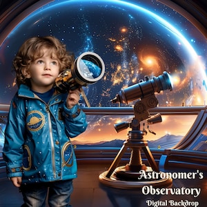 Astronomer&#39;s Observatory Digital Backdrop for Space Explorer Composite Images Outer Space Creative Backgrounds for Photoshop Composites
