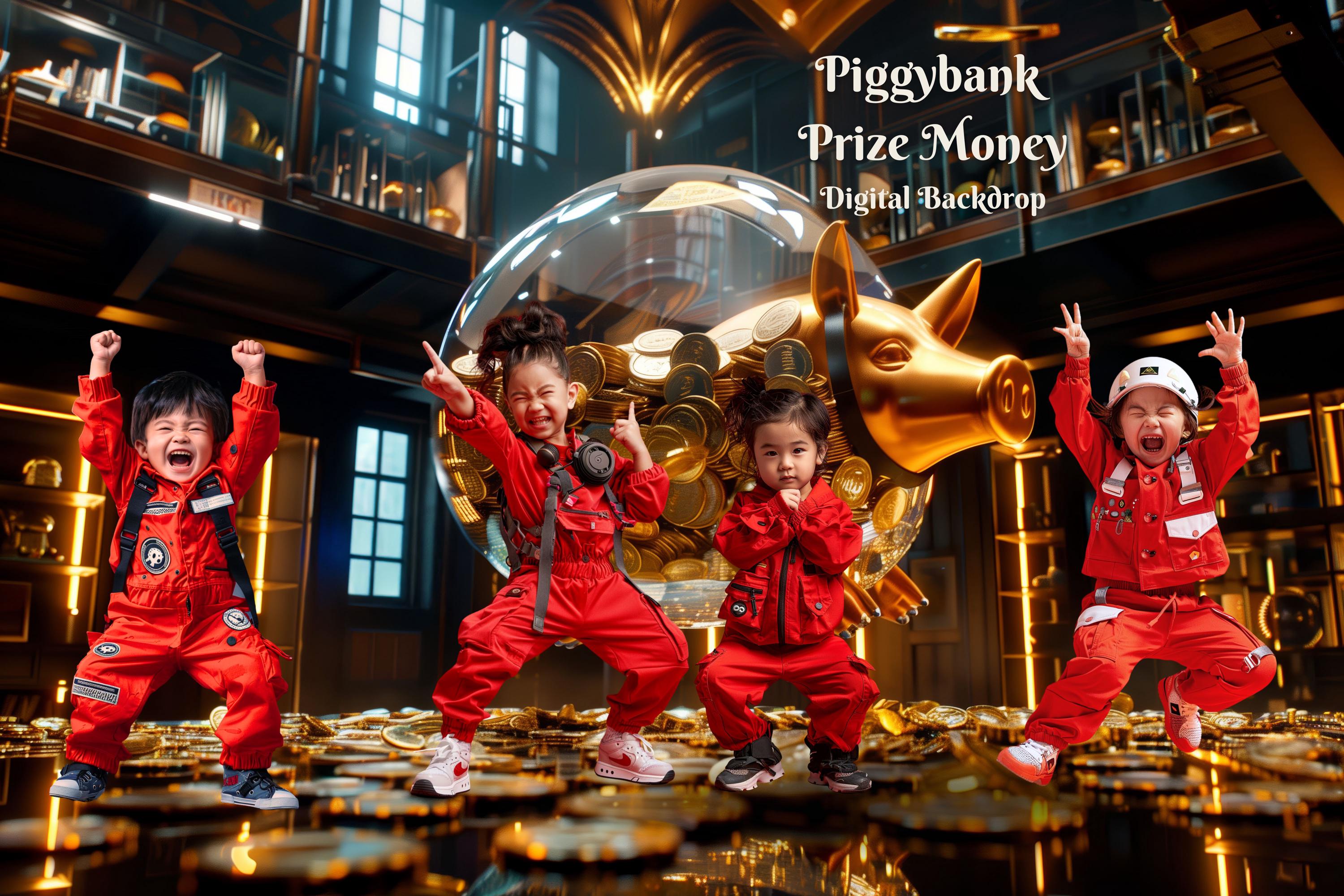Piggybank Prize Money Digital Backdrop Treasure Photo Background for ...