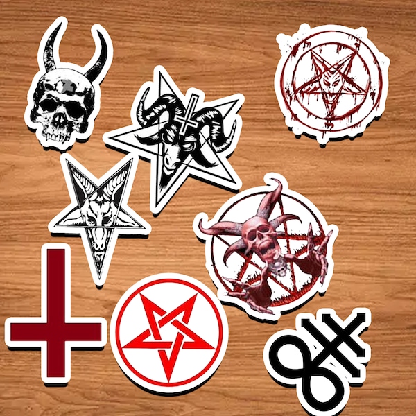 Satanic Sticker Pack | 8 High Quality Glossy Devilish Occult Stickers